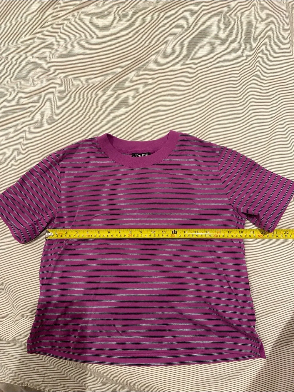 New with tags NWT jcrew boyfriend jersey relaxed cropped t-shirt in stripe
